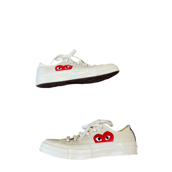 Converse All Star COMME DES GARÇONS PLAY Hidden Heart Low Top Sneaker Sz 8 NWOT - Picture 2 of 13